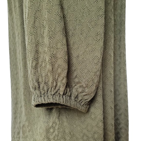 a.n.a Women's Ruffle Front Pirate Blouse Medium Rich Avocado - Picture 8 of 15